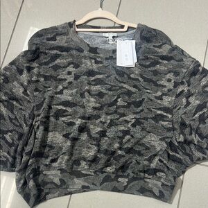 Joie Gray Camouflage Sweater large